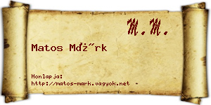 Matos Márk névjegykártya